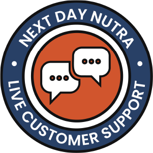 Next Day Nutra Live Customer Support Badge.