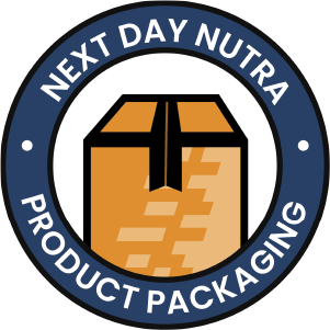 Next Day Nutra Product Packaging Badge.