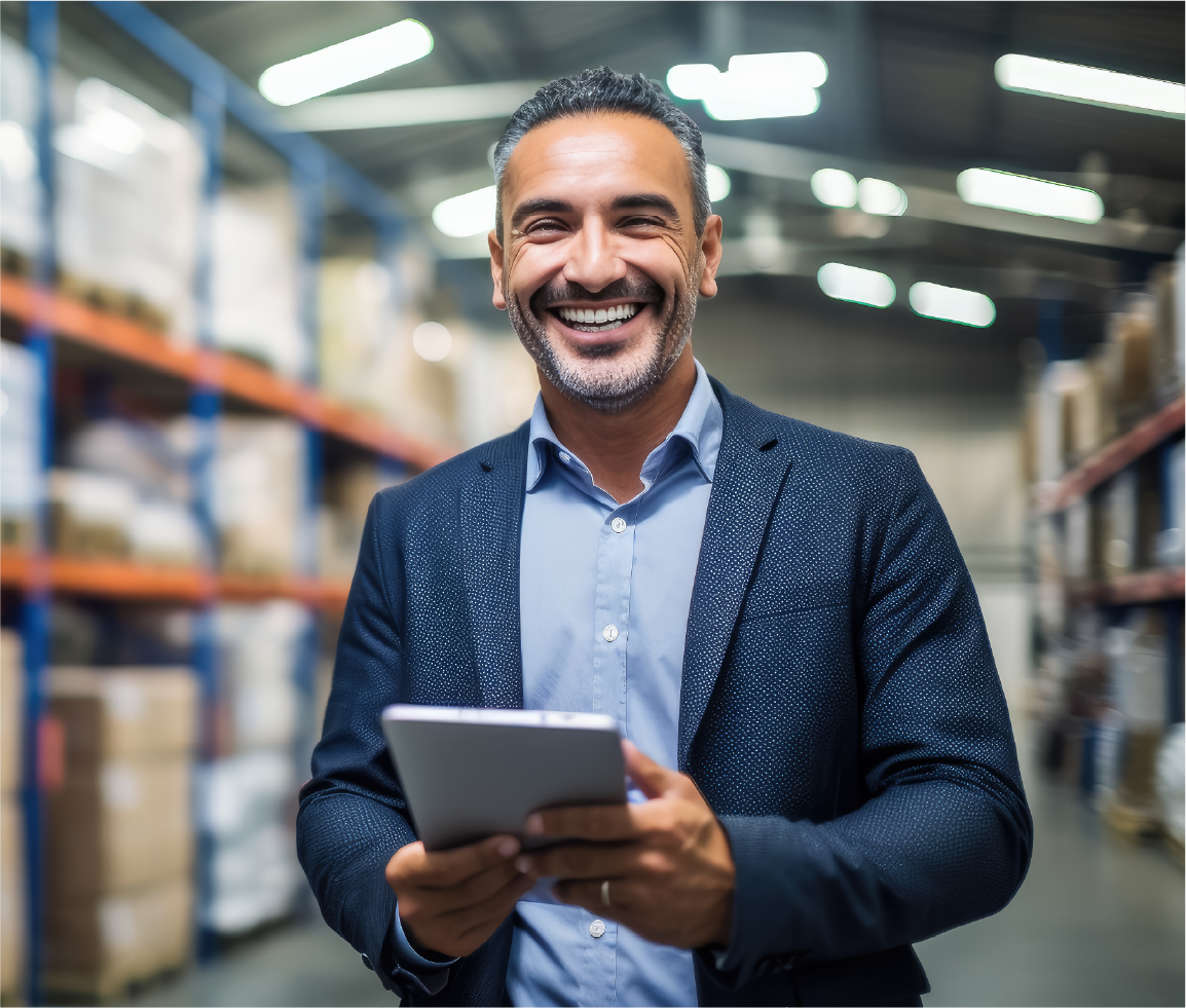 man in warehouse