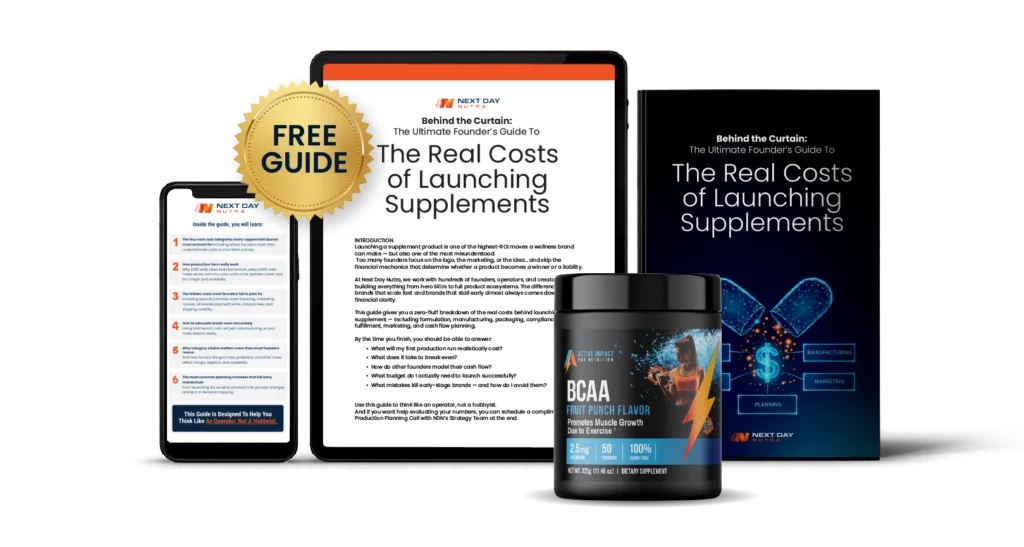free guide - real costs of launching supplements